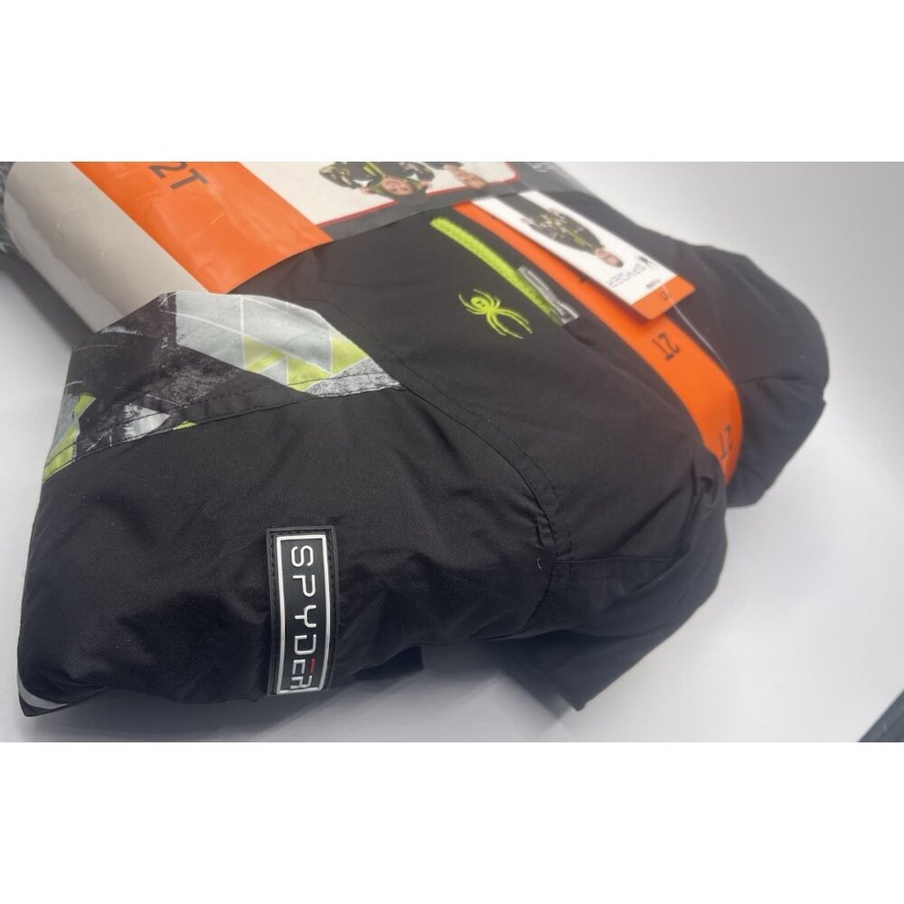 Spyder Snow Bibs Jacket‎ Coat Boys Size 2t Black Yellow - Picture 2 of 5